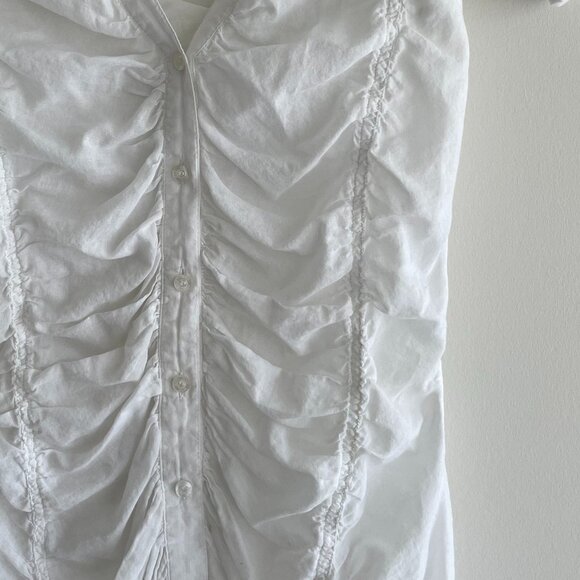 y2k light scrunch white blouse - Picture 2 of 5